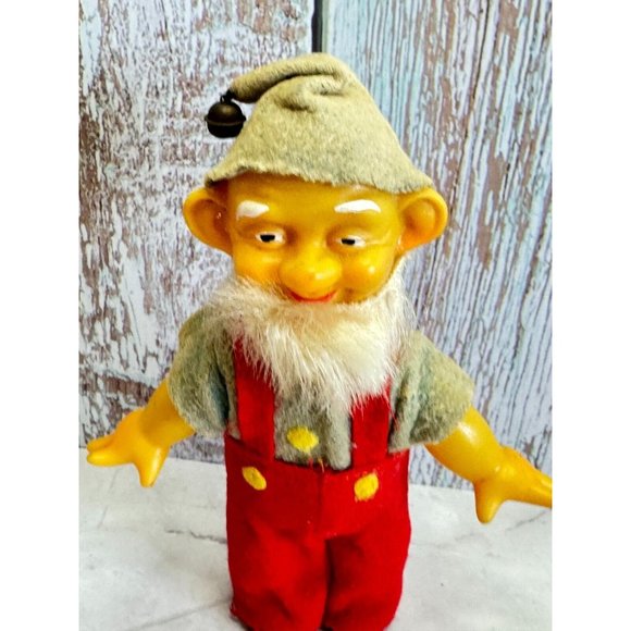 Vintage Rubber Elf Dwarf Midcentury Japan Christmas Figurine 6" - Picture 3 of 8